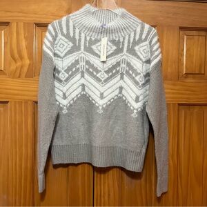 Alya Gray Heather Funnel Neck Sweater Size Small NWT